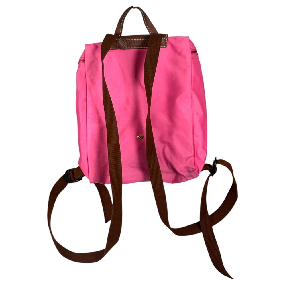 Longchamp Paris La Pliage Sac A Dos Modele Depose Candy Pink Nylon Backpack - Picture 3 of 7